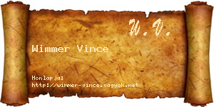 Wimmer Vince névjegykártya